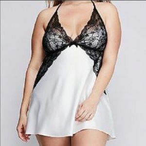 Cacique White Satin Chemise